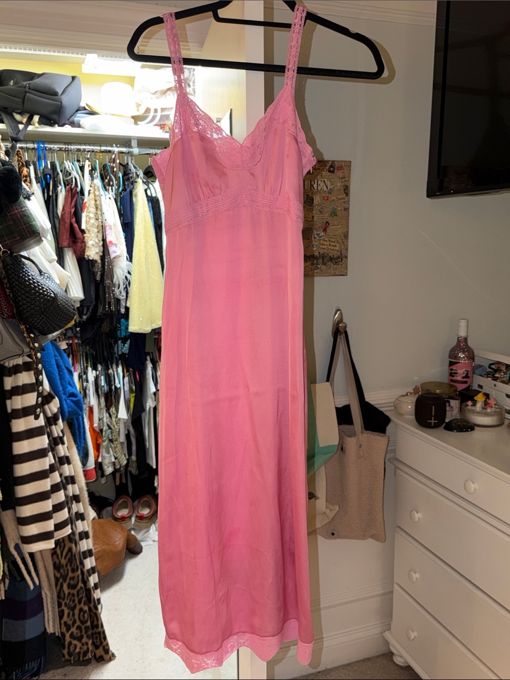 Love shack fancy silk pink lace dress